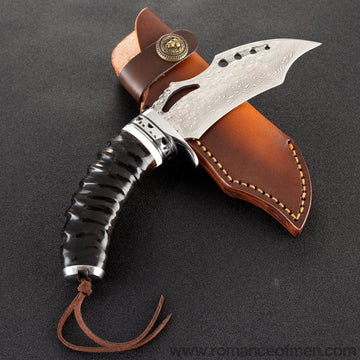 The vulture damascus fixed blade knife 21 CM-Romance of Men